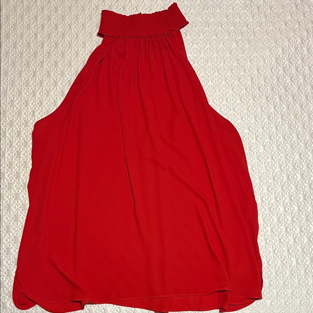 LOFT Red Sleeveless Blouse